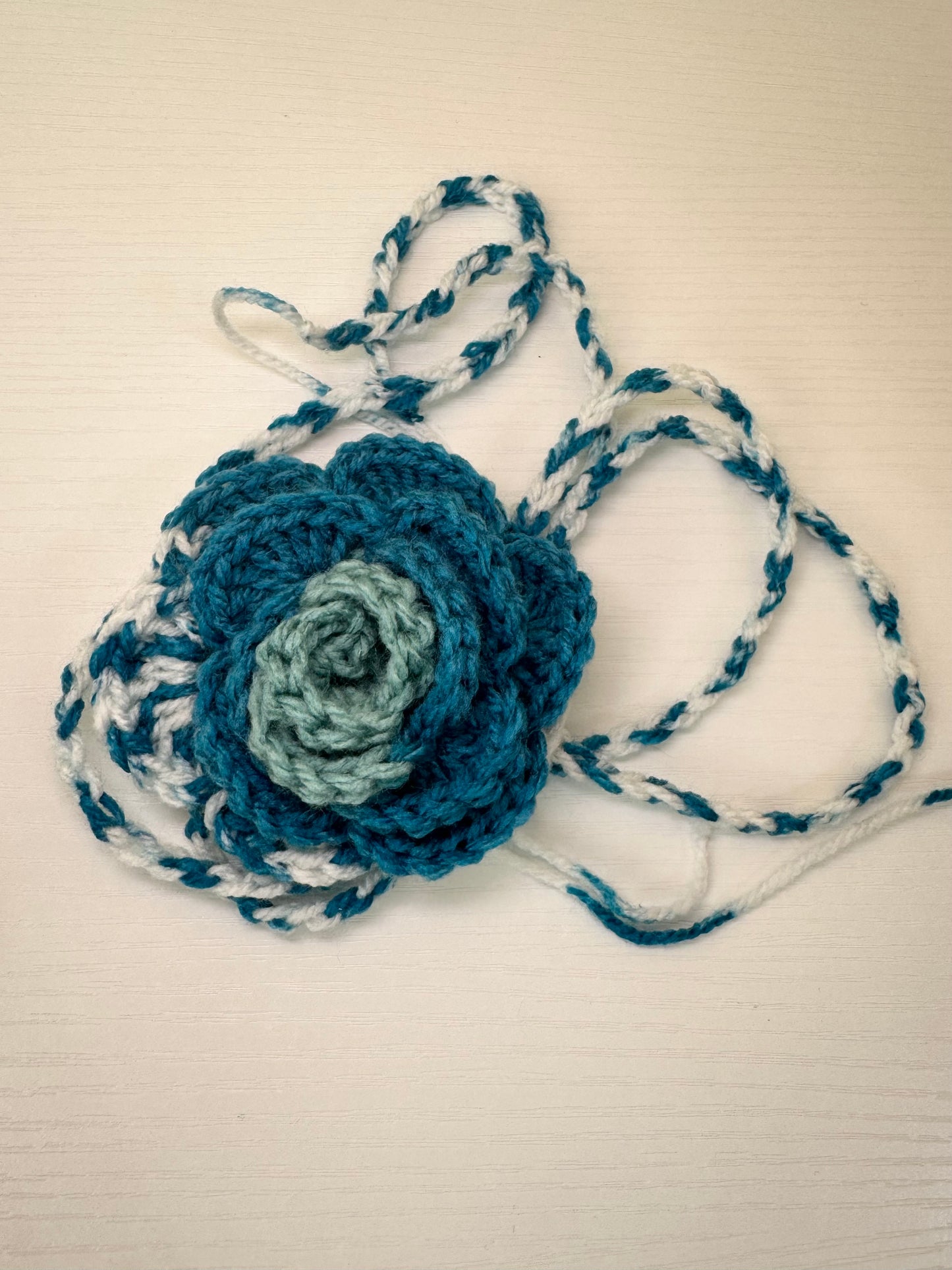 Adventurine Scrap Yarn Flower Accessory - 1 of 1, Ready to Ship
