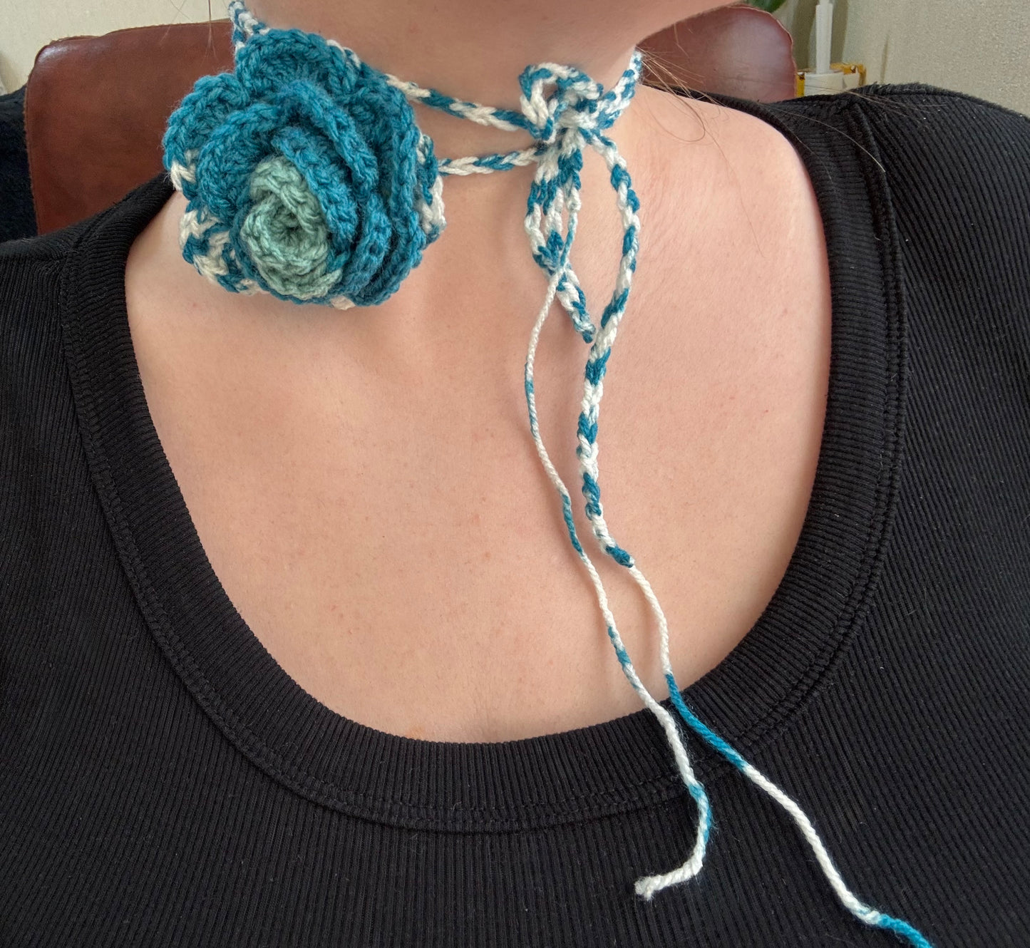 Adventurine Scrap Yarn Flower Accessory - 1 of 1, Ready to Ship