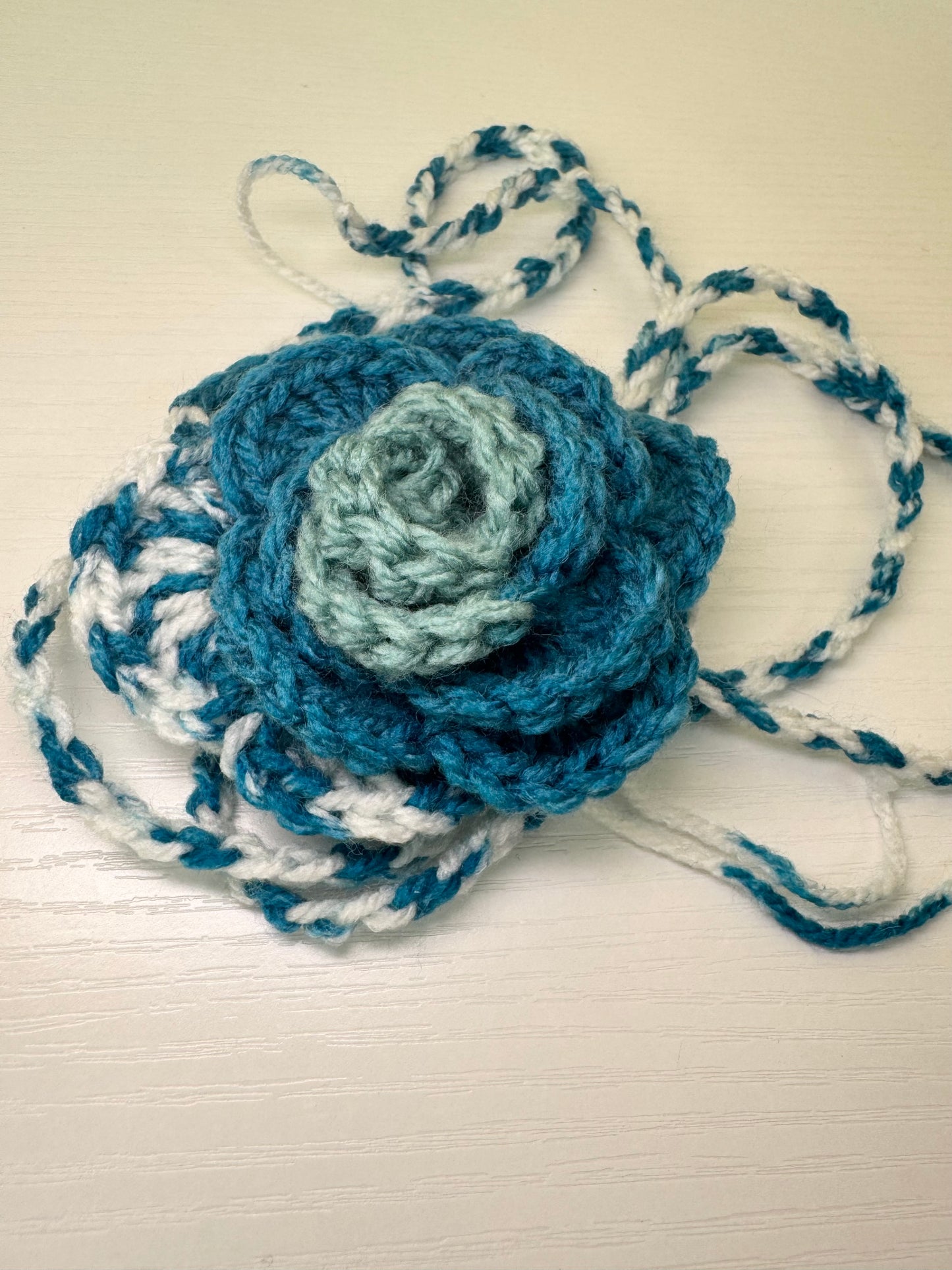 Adventurine Scrap Yarn Flower Accessory - 1 of 1, Ready to Ship