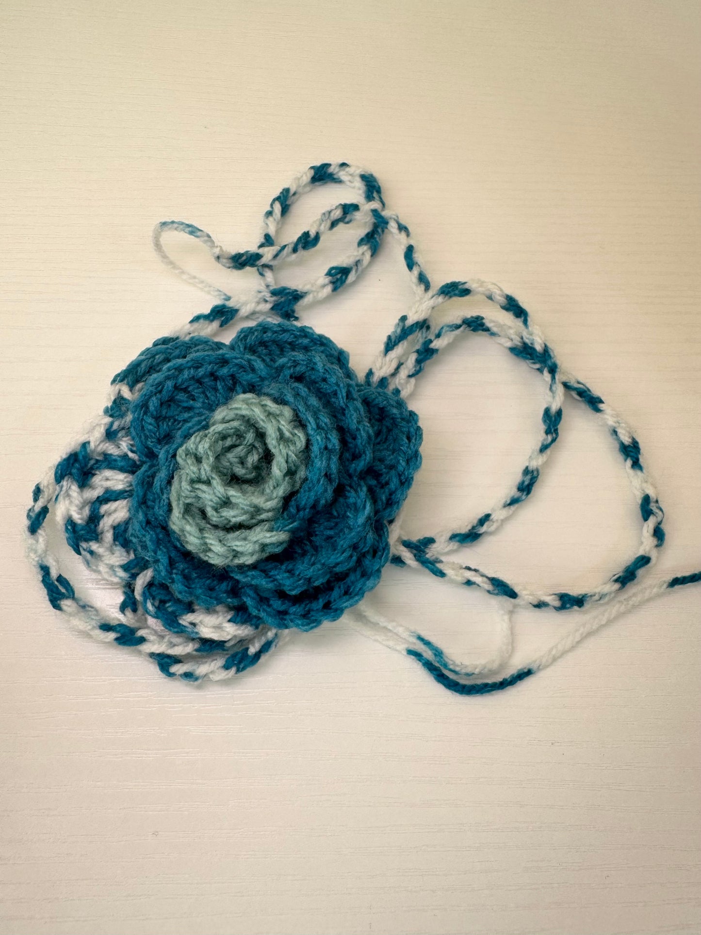 Adventurine Scrap Yarn Flower Accessory - 1 of 1, Ready to Ship