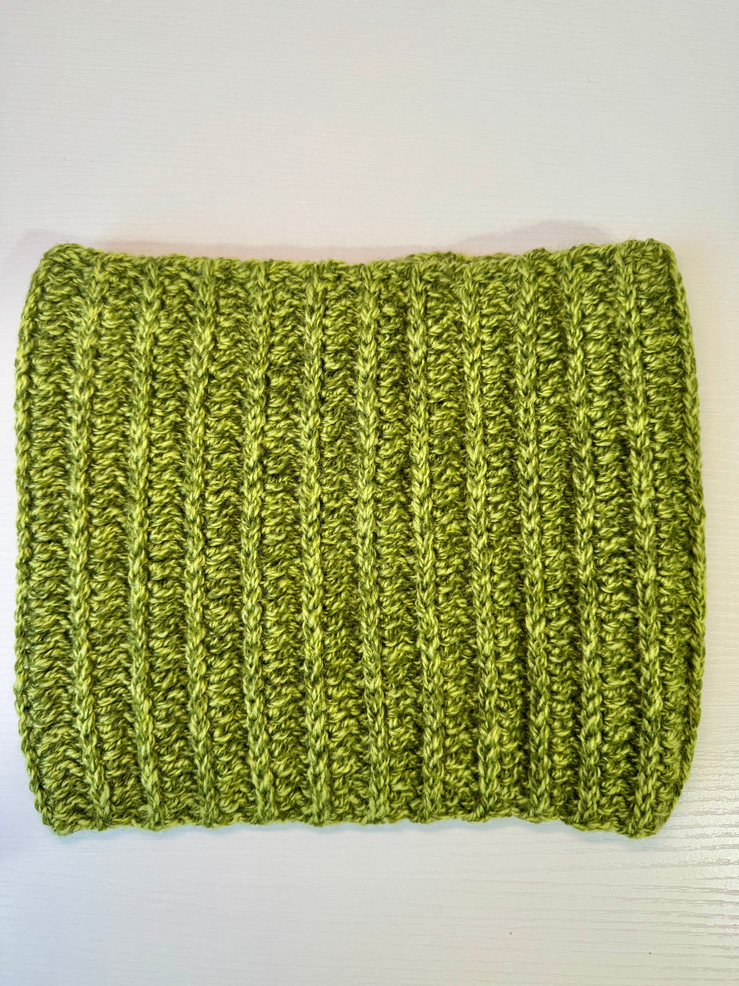 Greenage Snood in Royal Ridge Rib Stitch- Ready to Ship