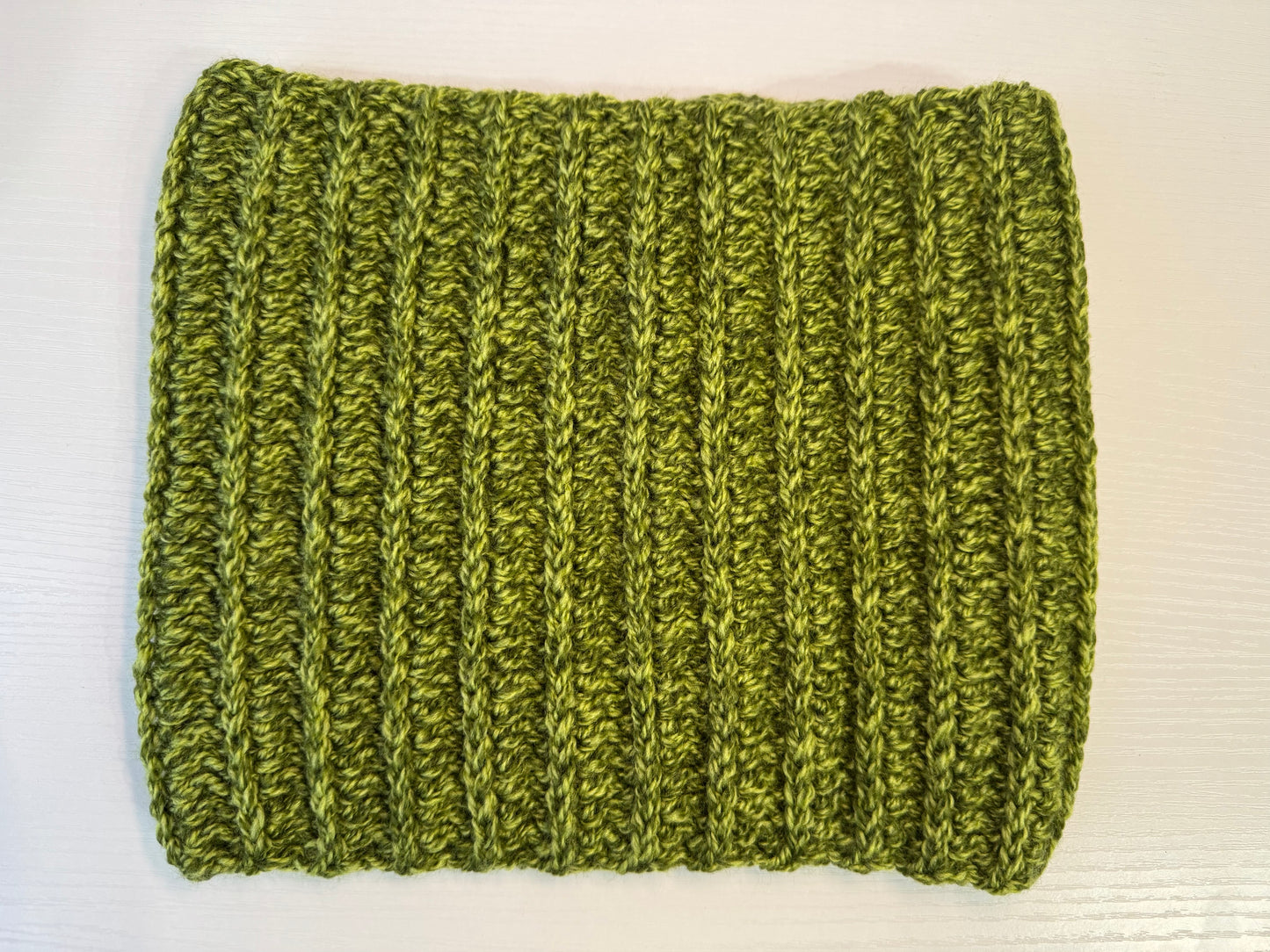 Greenage Snood in Royal Ridge Rib Stitch- Ready to Ship