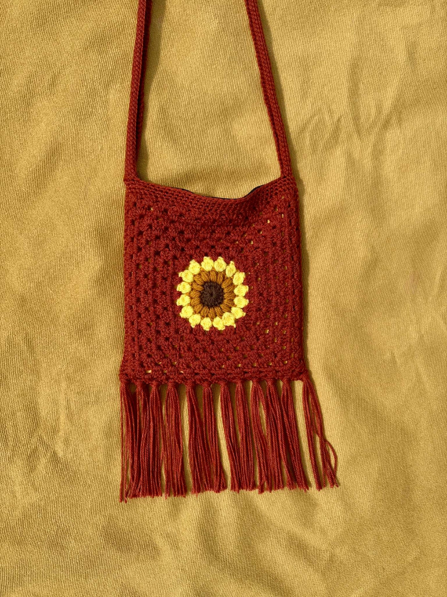 Sunflower Granny Square Bag