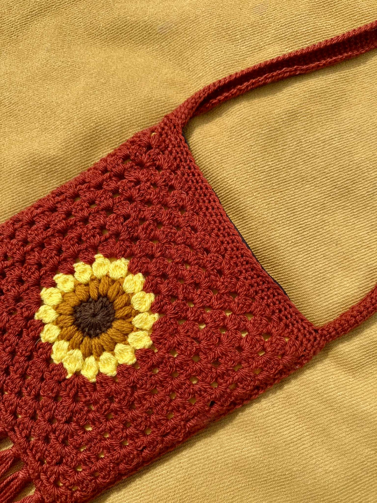 Sunflower Granny Square Bag