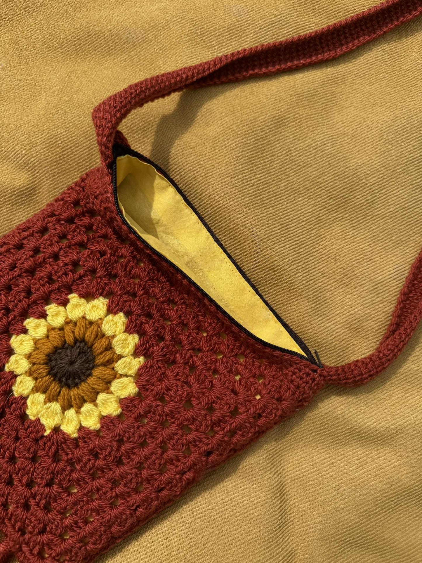 Sunflower Granny Square Bag