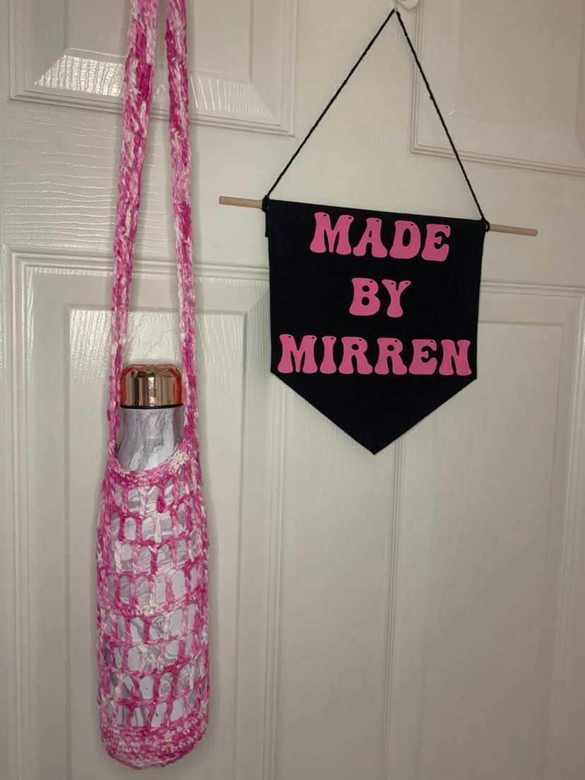 Pink Tie Dyed Bottle Carrier with Shoulder Strap - 1 of 1 , Ready to Ship