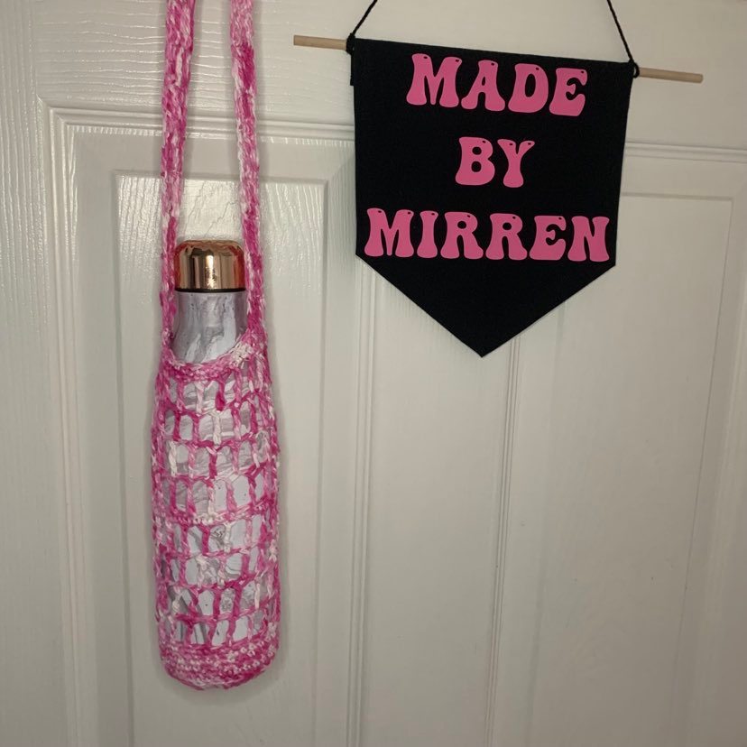 Pink Tie Dyed Bottle Carrier with Shoulder Strap - 1 of 1 , Ready to Ship