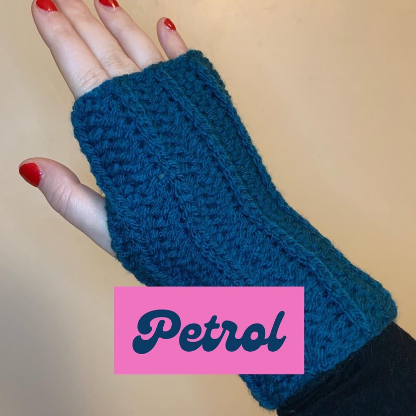 Wrist Warmers/Fingerless Gloves in Royal Ridge Rib Style
