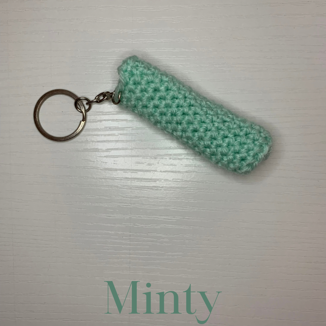 Crochet Lip Balm Holder Keychain