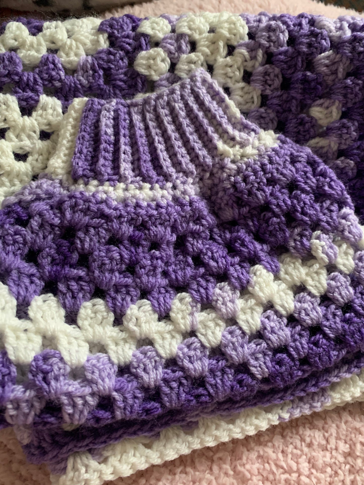 Lovely Lavender Crochet Hexagon Cardigan