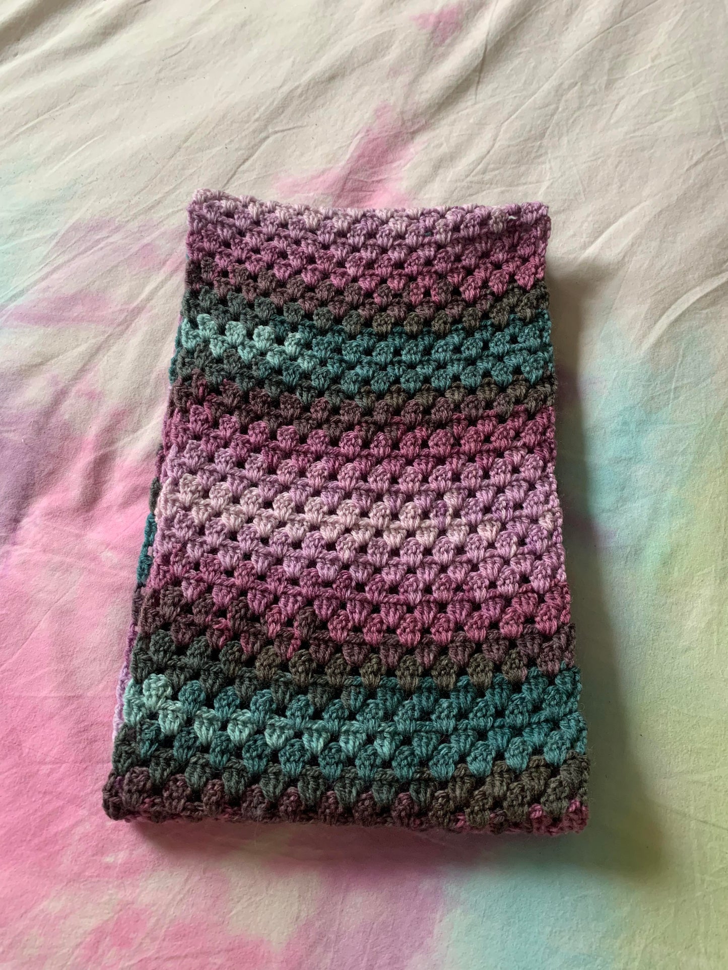 Amethyst Granny Stripe Scarf- Ready To Ship