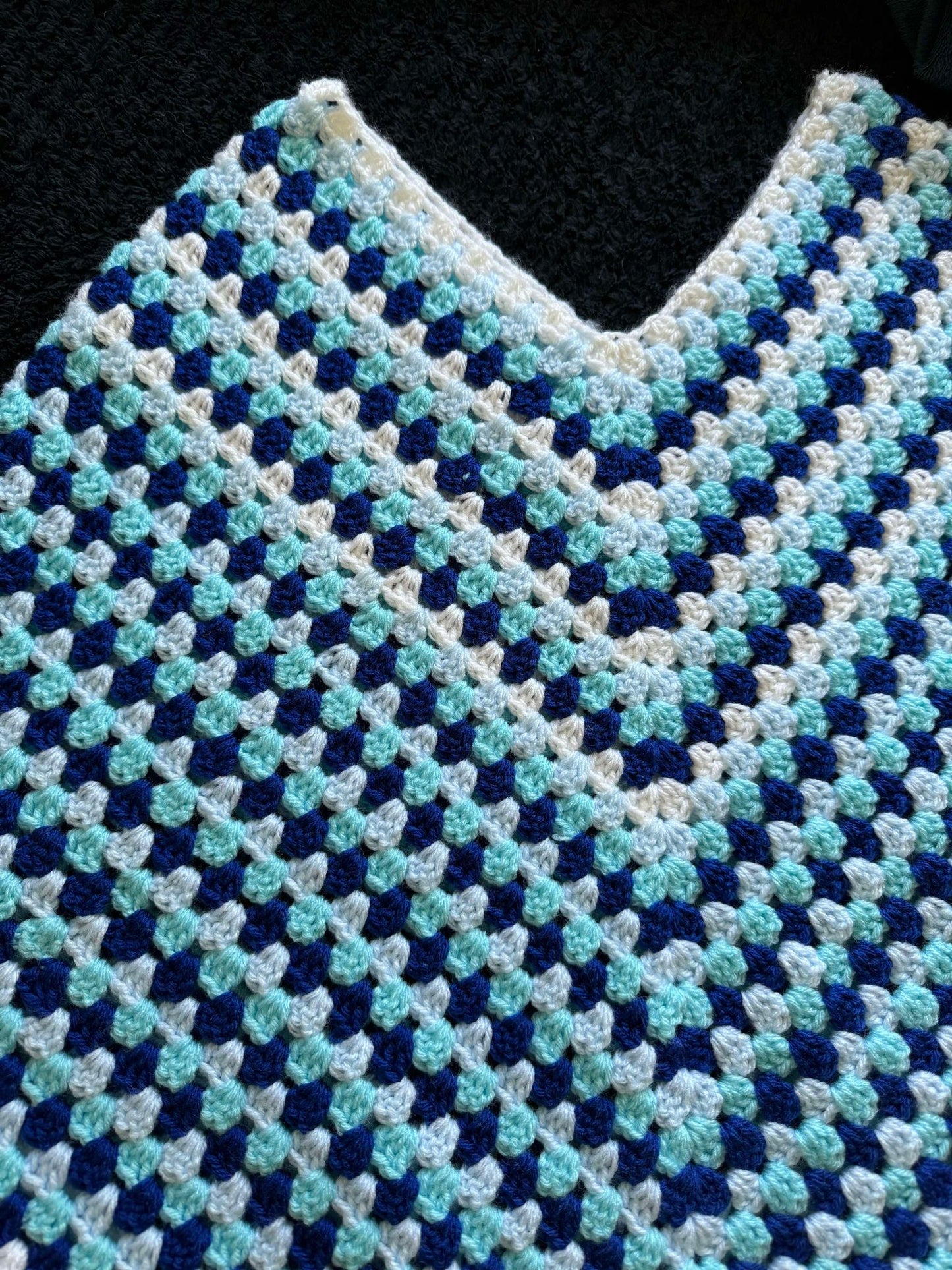 Santorini Shades 70s Style Crochet Poncho - Ready to Ship