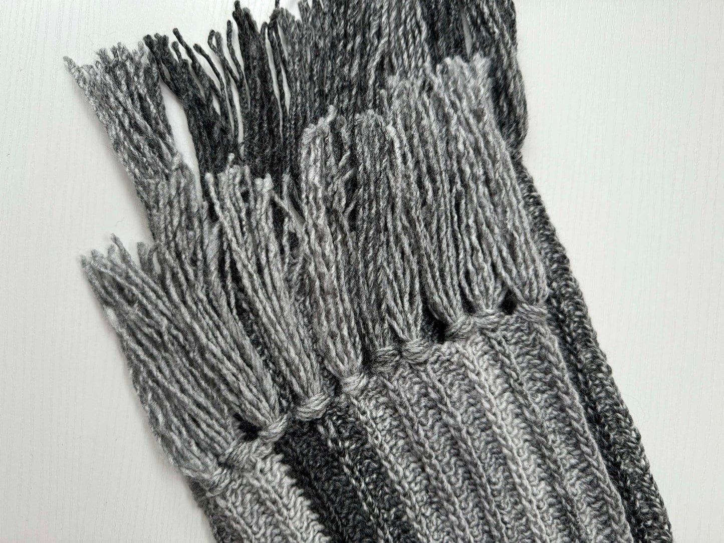 Achromatic Grey Royal Ridge Rib Scarf - Ready to Ship