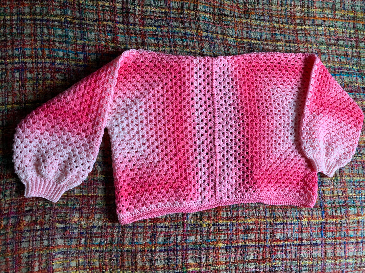 Palette of Pinks Gradient Hexagon Cardigan