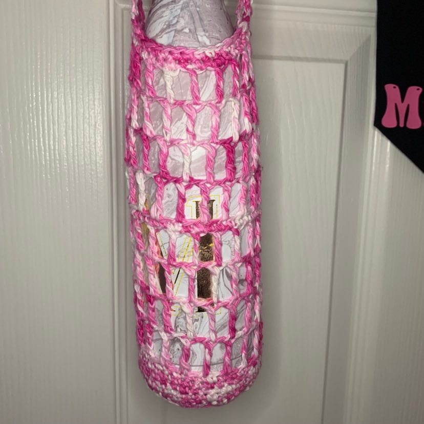 Pink Tie Dyed Caged Bottle Carrier with Shoulder Strap - 1 of 1