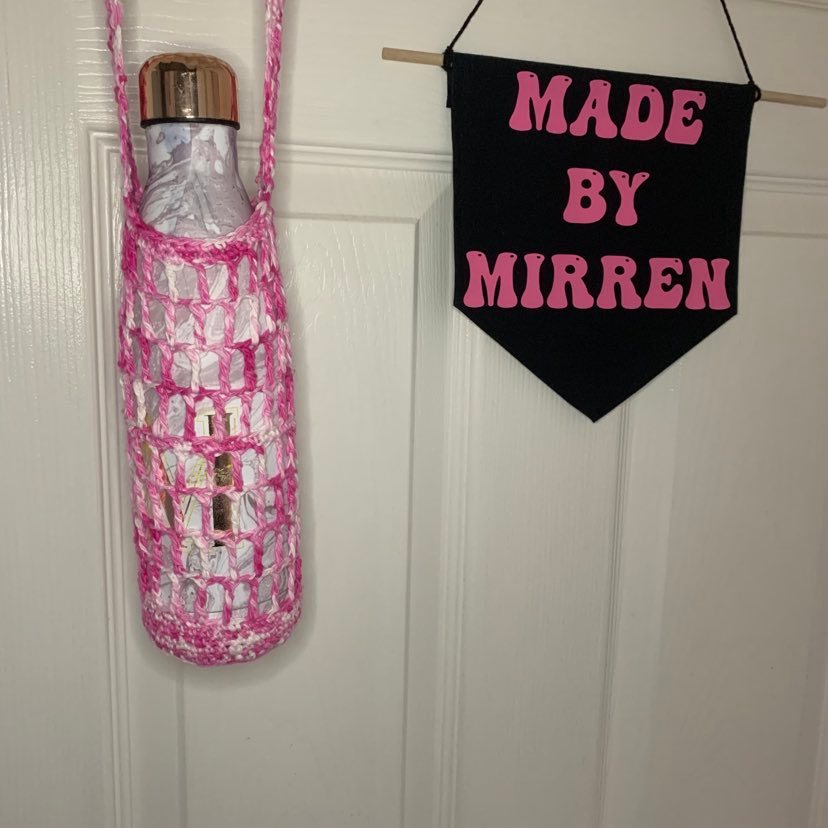 Pink Tie Dyed Caged Bottle Carrier with Shoulder Strap - 1 of 1