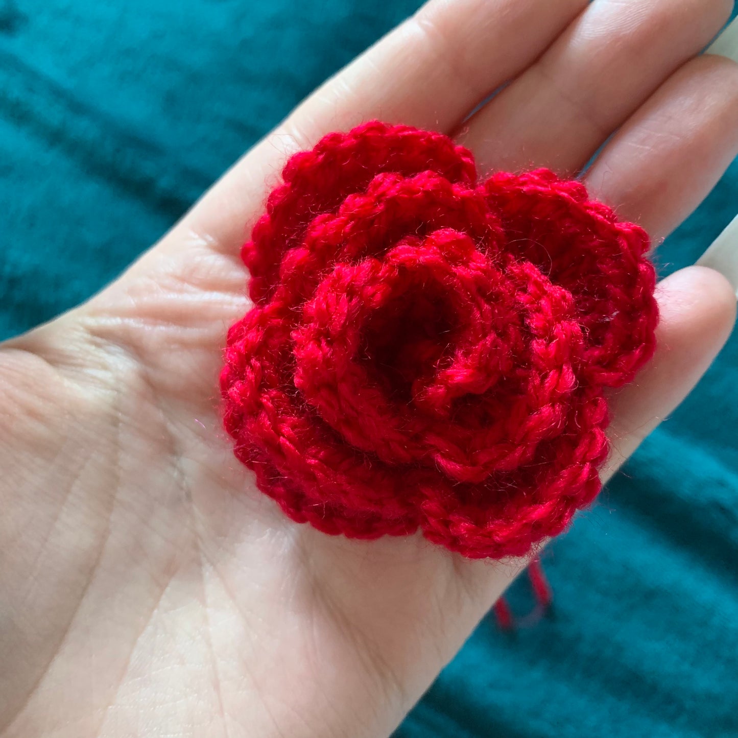 Carmine Red Crochet Flower Accessory Size Small - 1 of 1