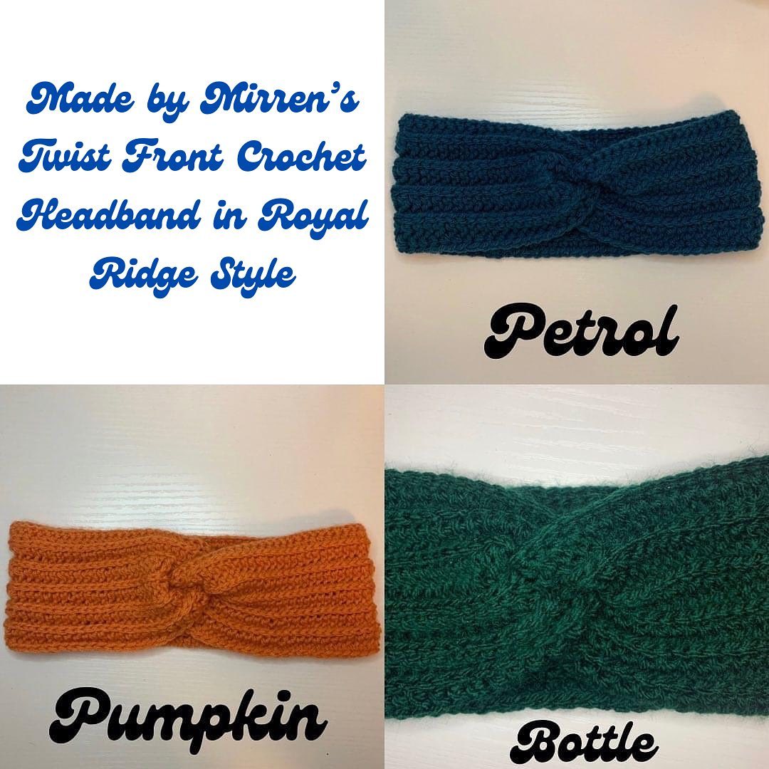 Twist Front Headband/Ear Warmer in Royal Ridge Rib Style